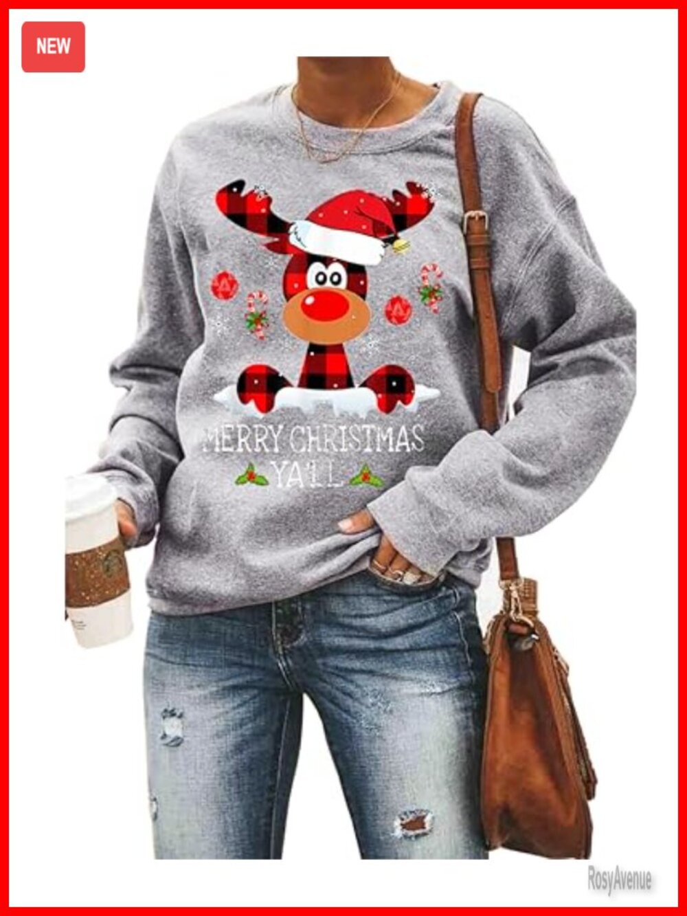 Women's Christmas Fleece Sweatshirt Long Sleeve Fuzzy Pullover Holiday Graphic